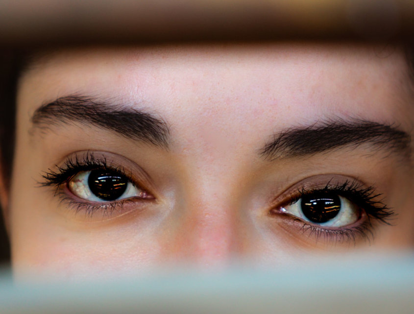 A person's eye from side profile'
